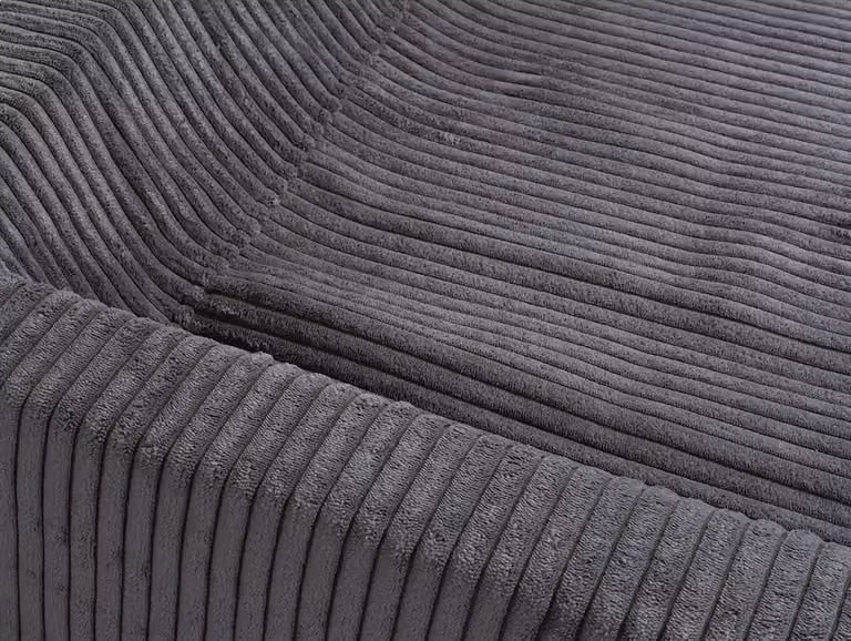 Knuffelwuff: cuccia ortopedica per cani in velluto a coste con effetto tessuto a mano, modello Santiago M-L, 85 x 65 cm, grigio