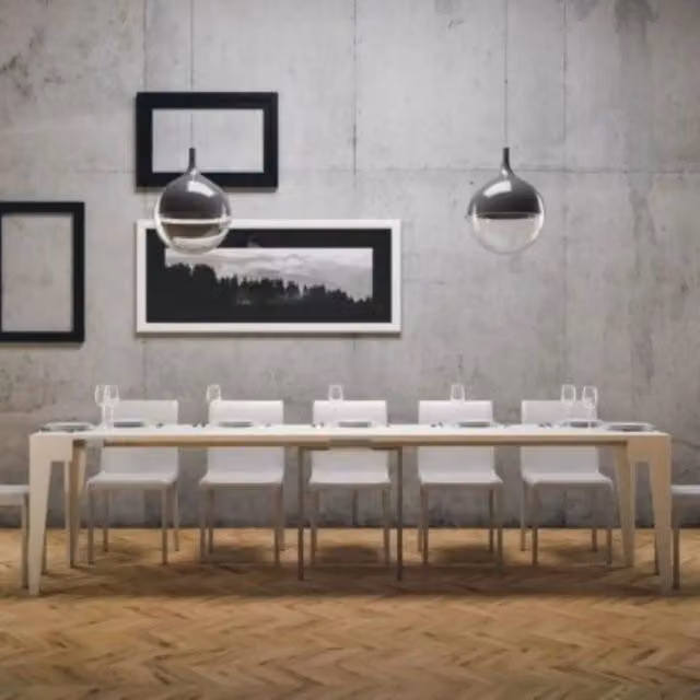 Consolle allungabile 90x42/198 cm Isotta Bianco Frassino