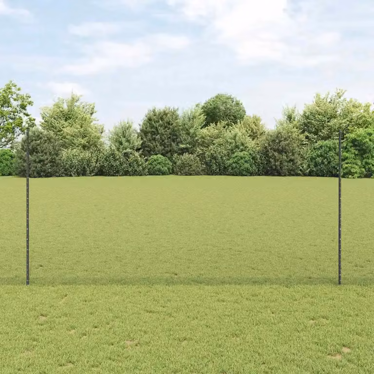 Recinzione esagonale con pali vidaXL in acciaio e PVC, colore grigio, L: 10 m, H: 1,5 m
