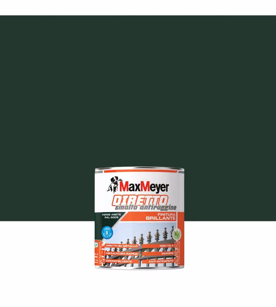 MaxMeyer Smalto Antiruggine Brillante Verde Abete - 0,75L