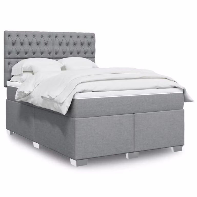 vidaXL Letto Ibrido con Materasso Grigio e Bianco L/P/H: 140 x 190 cm