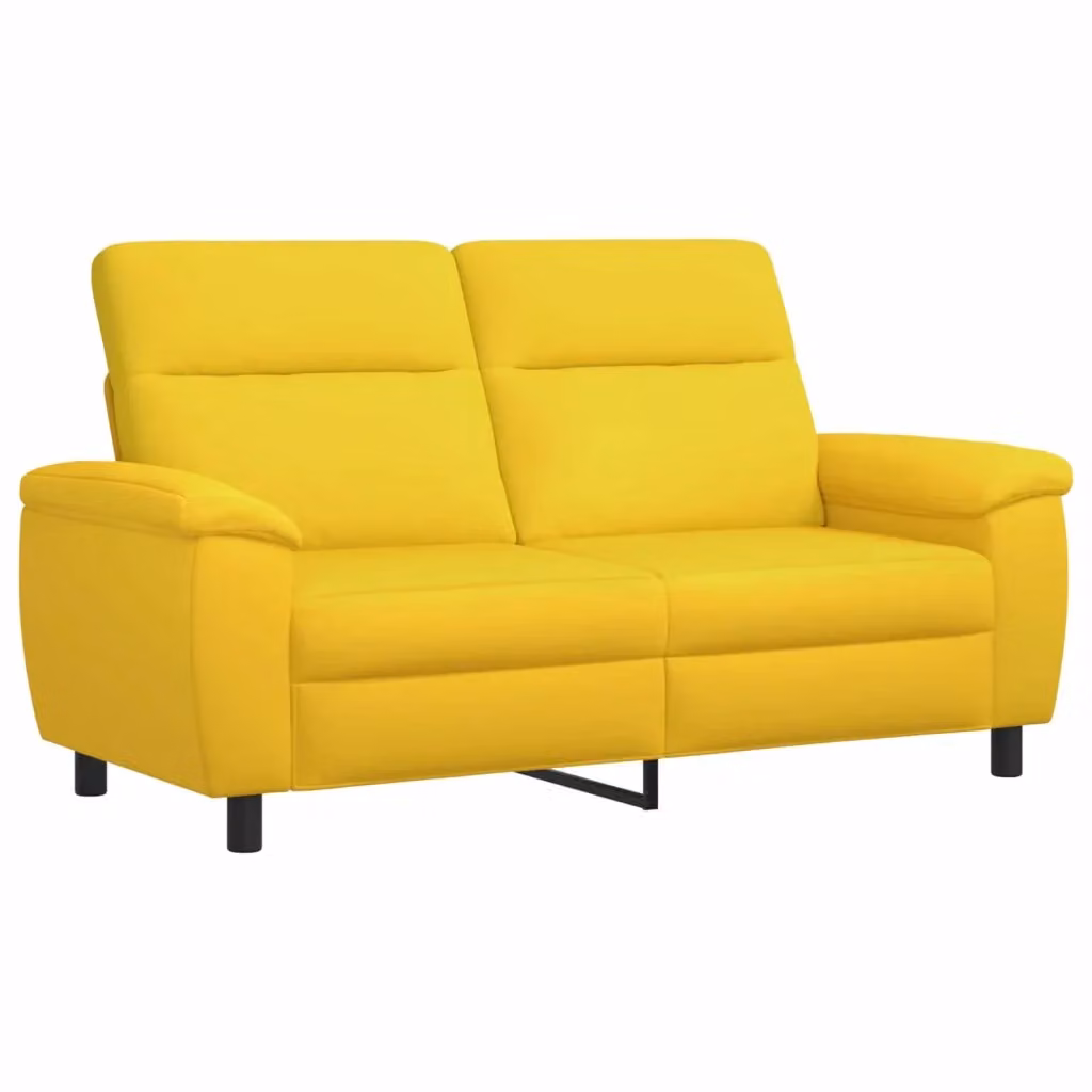 Divano moderno vidaXL in tessuto giallo con struttura in metallo L: 178 cm, P: 90 cm, H: 95 cm – 2