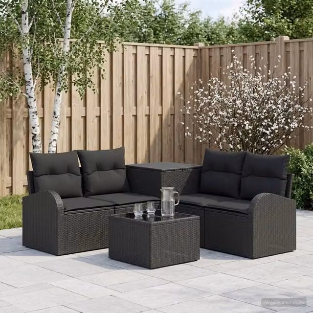 Set di divani 6 pz Nero 55 x 55 x 37 cm 3447172