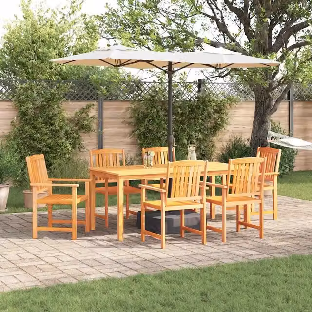 Set da Pranzo per Giardino 7 pz Marrone 3375686