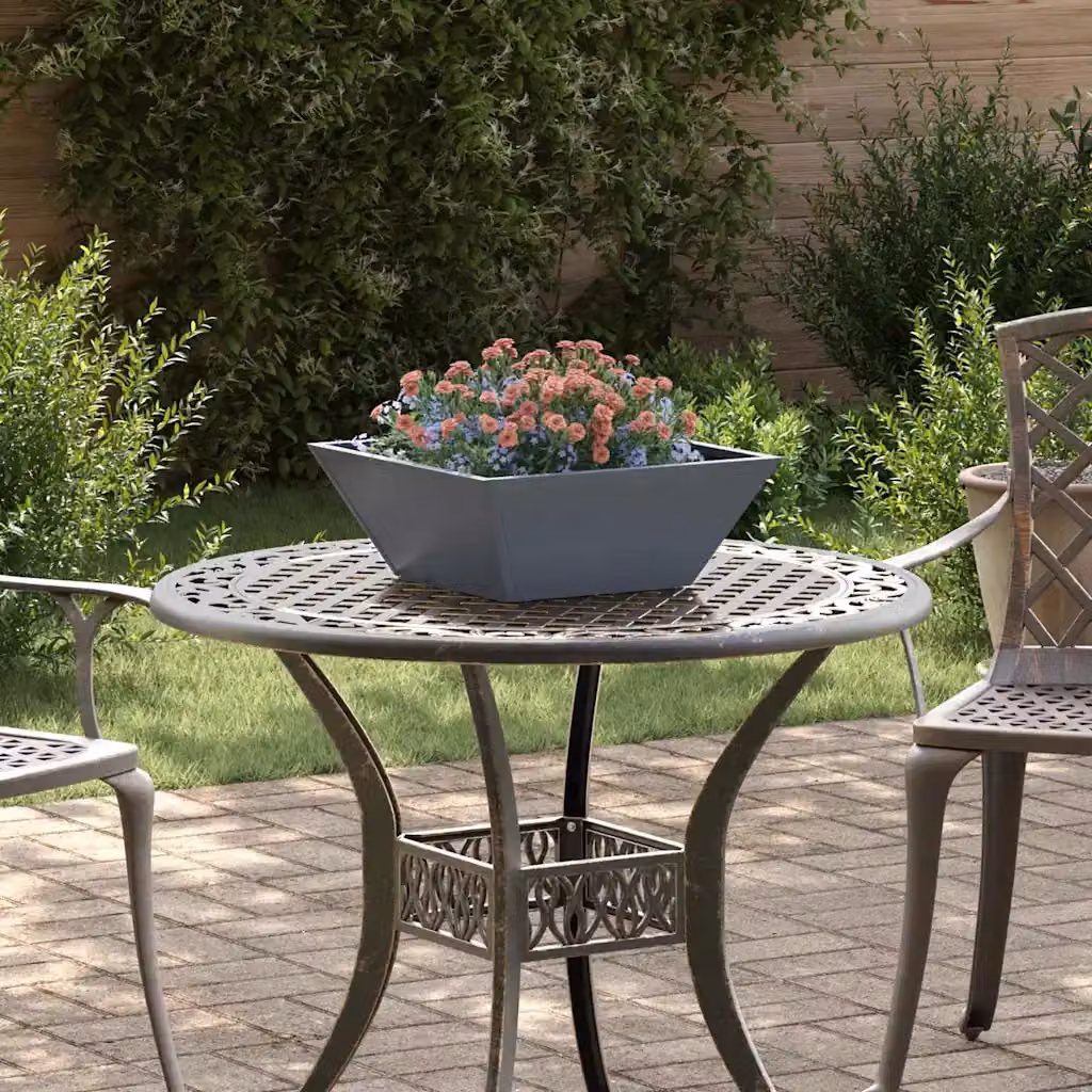 vidaXL Vaso da giardino moderno in metallo Antracite L/P/H: 40 x 40 x 15 cm