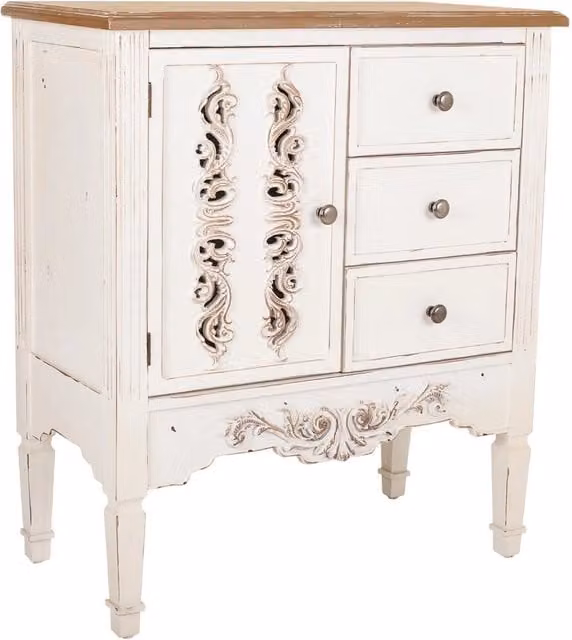Mobile da ingresso in legno bianco 70x36x80h