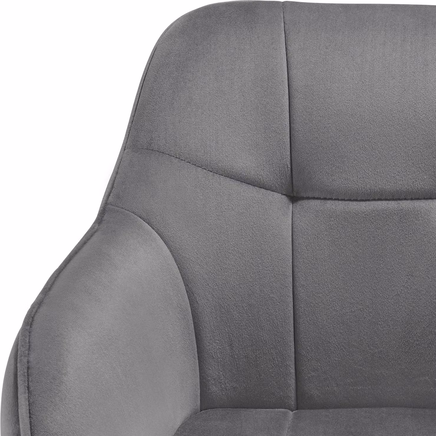 Set di 4 sedie Marilyn tectake in velluto trapuntato, colore grigio e nero, stile moderno per cucina e sala da pranzo – 1