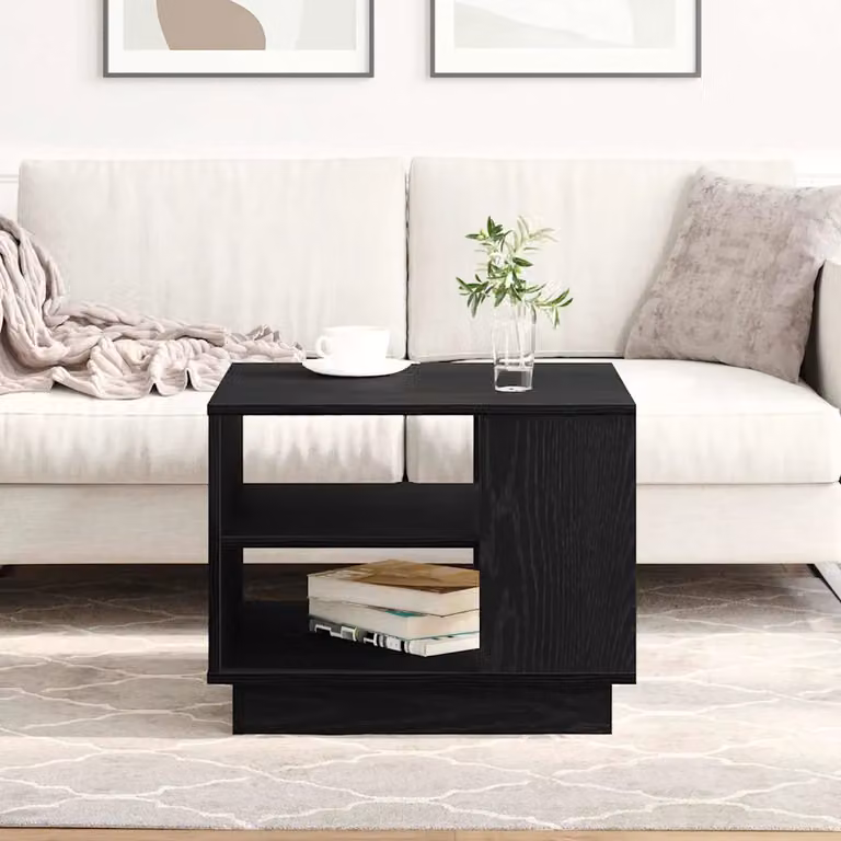 Tavolino da salotto moderno vidaXL in legno nero L/P/H: 55 x 55 x 42 cm