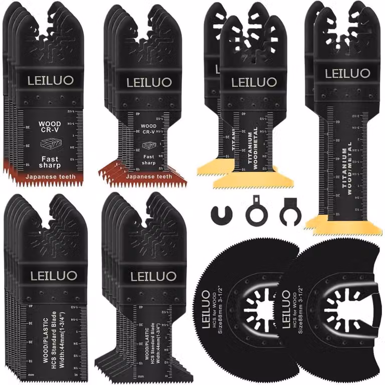 Set di lame per utensili multifunzione, 29 pezzi, accessori universali per utensili oscillanti, con custodia, compatibile con Einhell, Makita, Dremel, Parkside