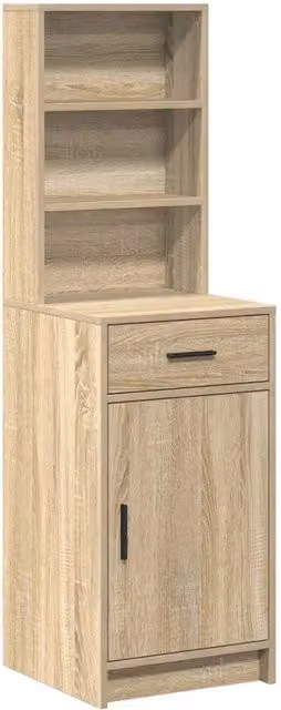 Credenza Buffet e Madia in Legno Multistrato Rovere Sonoma, L 40 cm x P 40,5 cm x H 135 cm