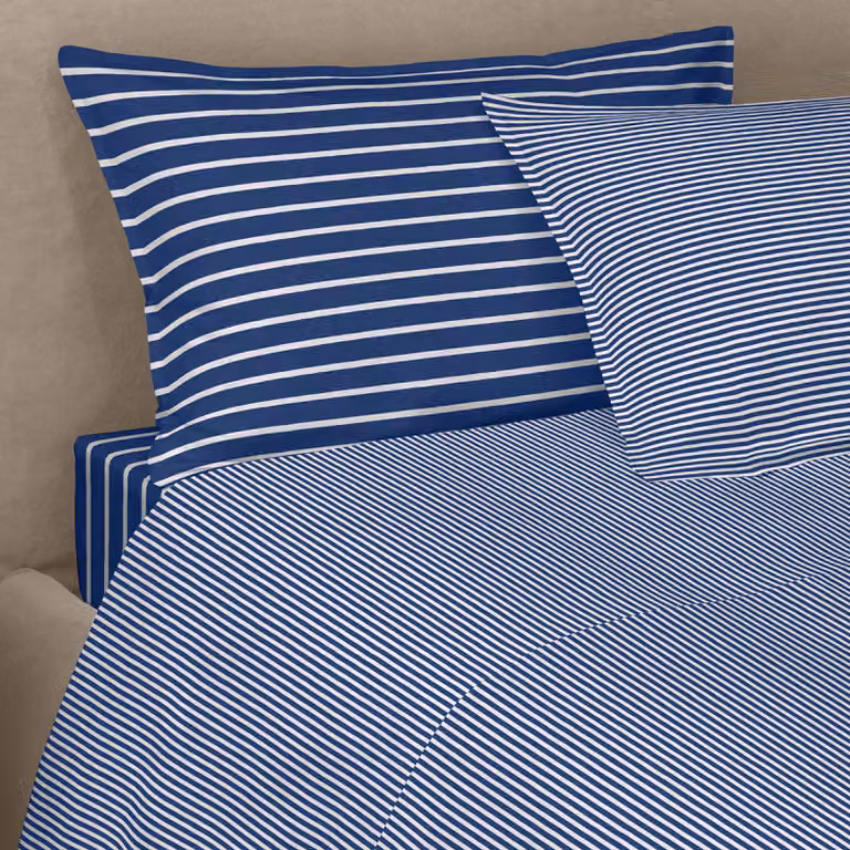 EASY STRIPES Completo letto - Taglia: 1 piazza ½,Colore: EASY STRIPES - BLU/OFF-WHITE