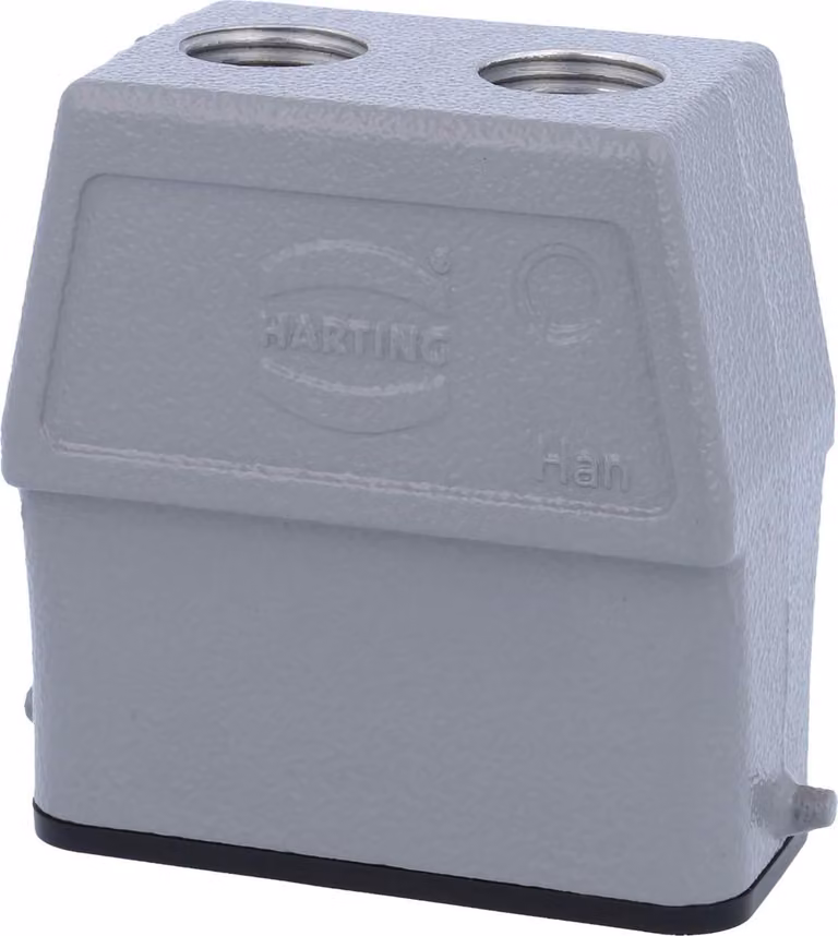HARTING Han 10A Contenitore con manicotto alto, 2xM16 uscita cavo diritta, per 1 staffa (nella parte inferiore) Vite M16