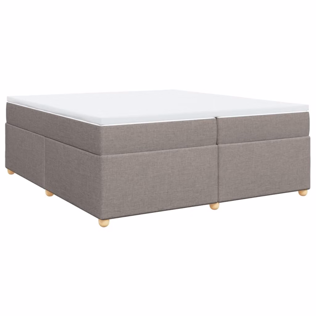 Letto a molle con materasso Taupe 200x200 cm in tessuto