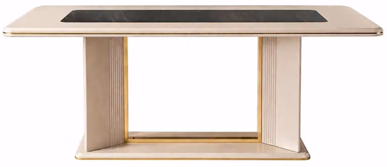 Tavolo da pranzo beige, stile moderno, confortevole, elegante, lussuoso, raffinato