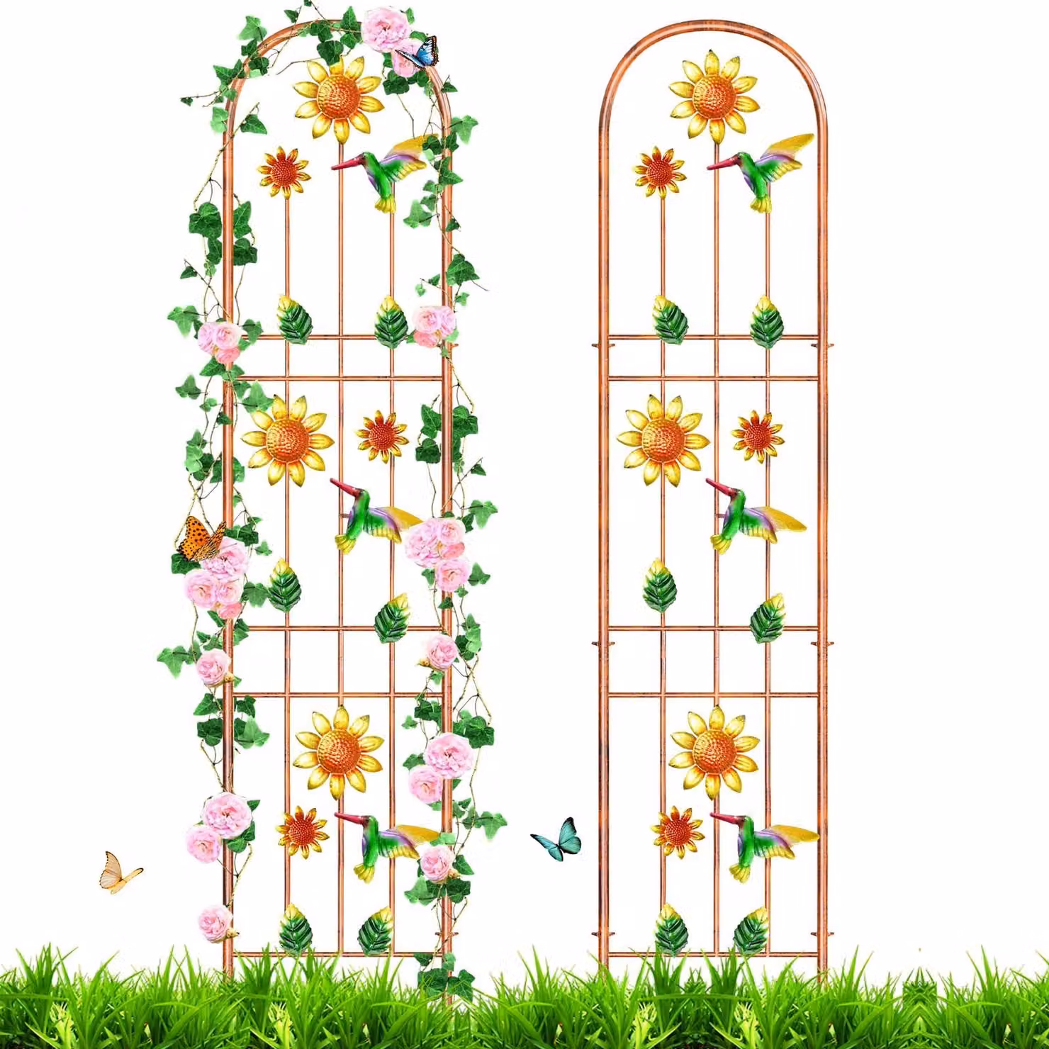 Set di 2 recinzioni da giardino per piante rampicanti, dal design vintage