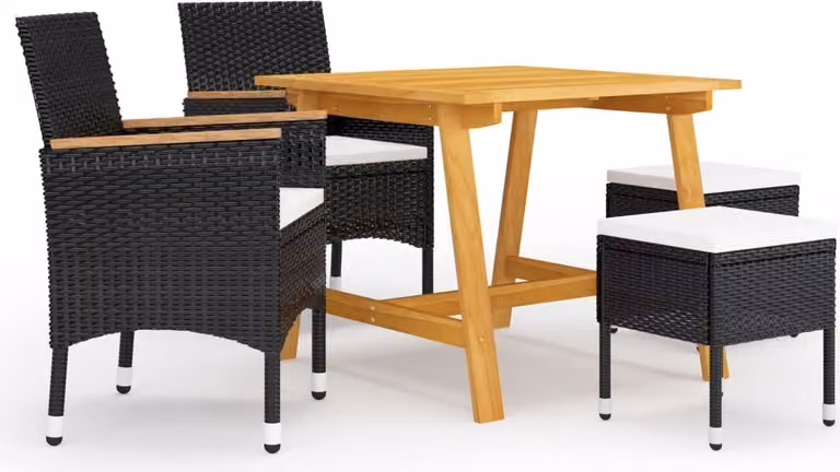 Maison Exclusive - Set da pranzo da giardino 5 pezzi nero