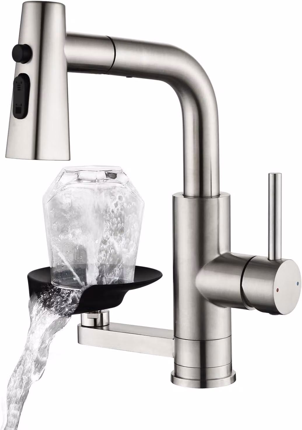 Solidchoice - Rubinetto da cucina estraibile con due bocchette