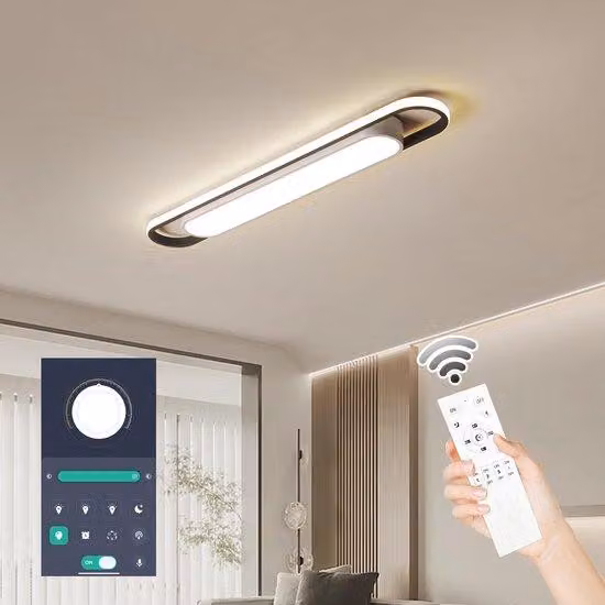 Azomor: moderna lampada da soffitto a LED dimmerabile con telecomando e controllo tramite app