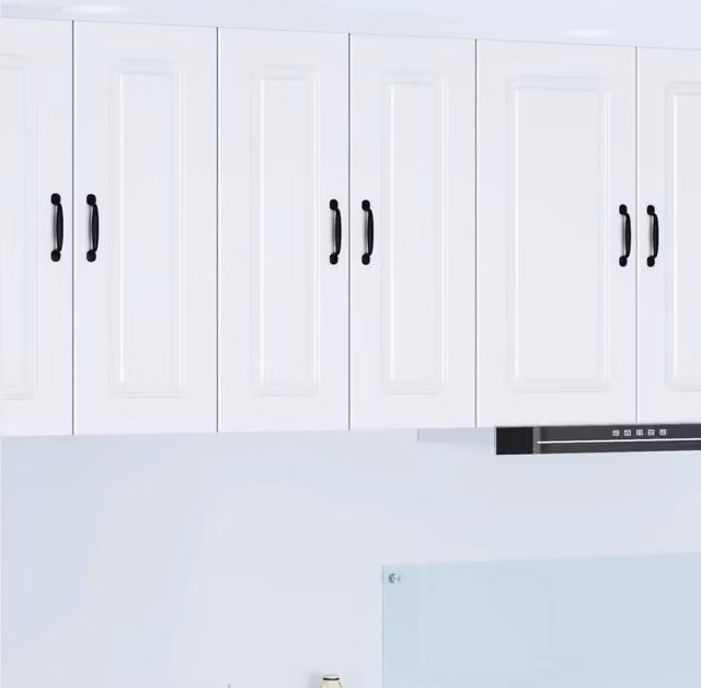 Set di 2 pensili da cucina moderni vidaXL bianchi con ante a battente e ripiani interni, L/P/H: 30 x 31 x 80 cm
