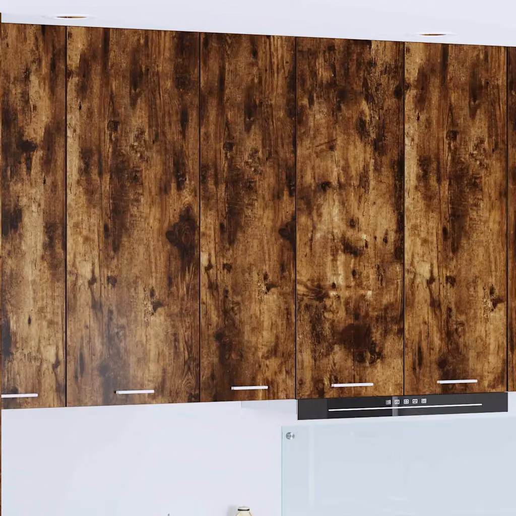 vidaXL Armadio pensile da cucina moderno in rovere fumé marrone con ante a battente e ripiani interni L/P/H: 30 x 31 x 100 cm