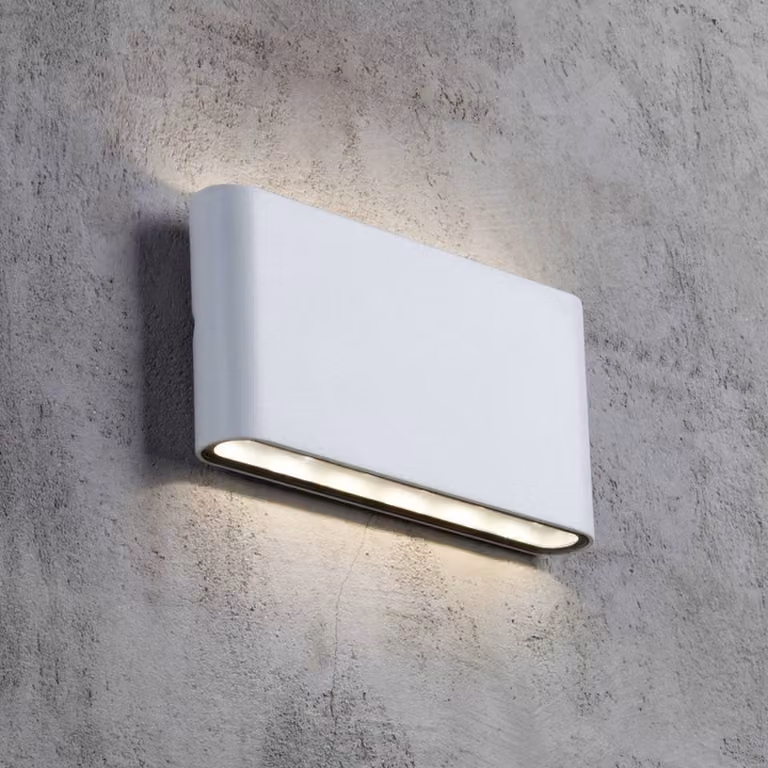 Nordlux Applique da esterni a LED Kinver, Bianco / Opale, Metallo, Moderno, Applique LED da esterni