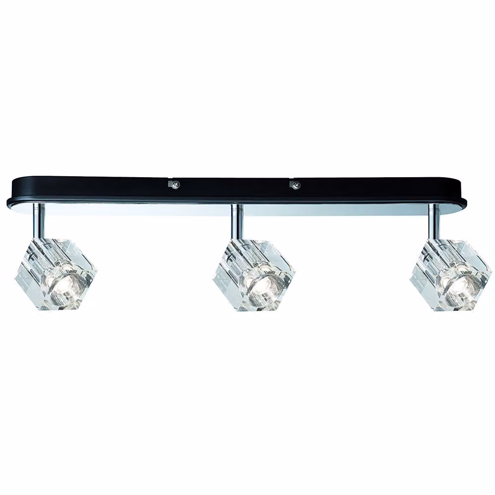 Paulmann Faretti IceCube LED, barra da 3x3W, colore cromato, 230V, metallo/vetro