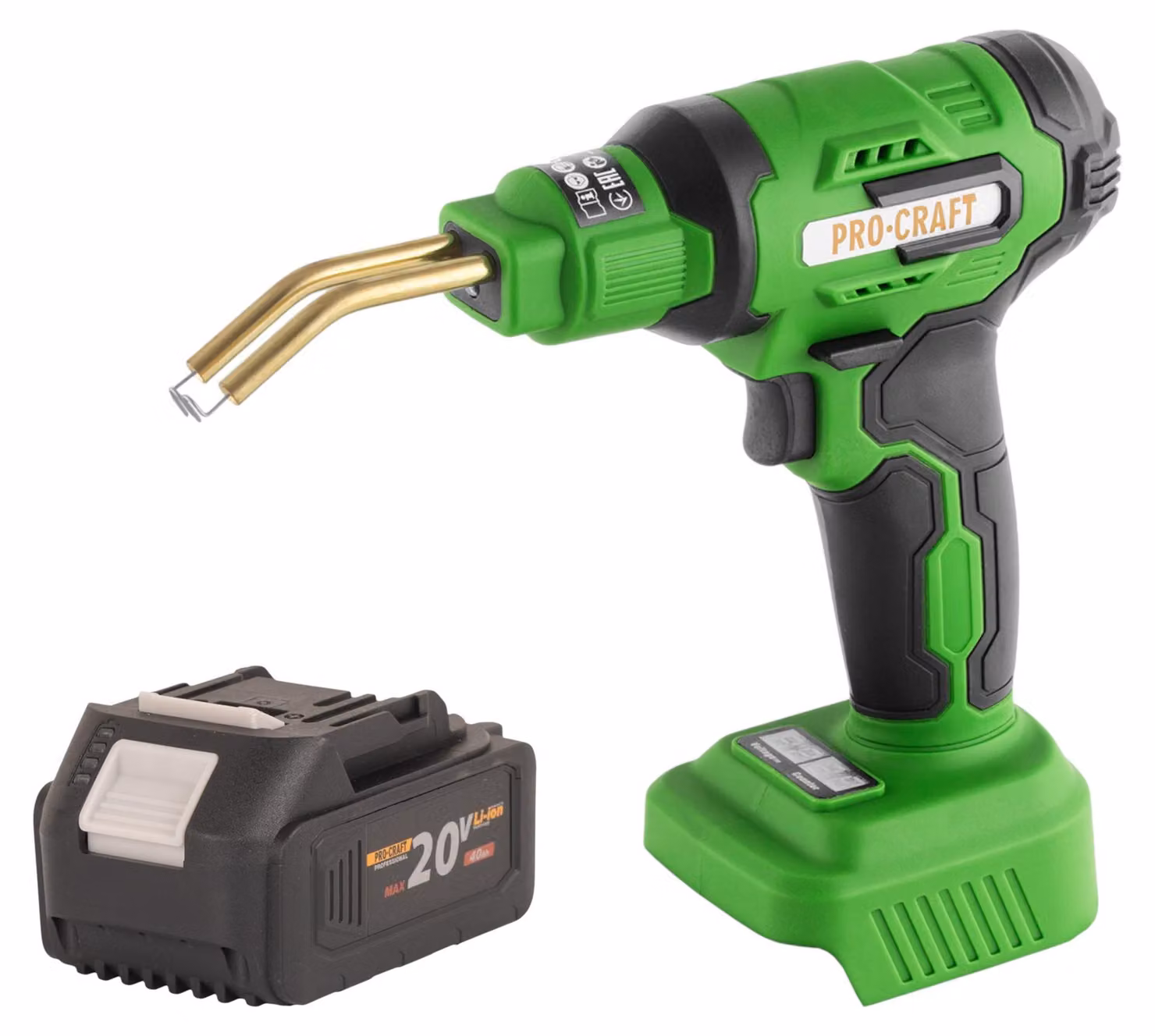 Saldatrice a batteria per plastica Procraft CS40-bb 20 V 600 °C 0,7 - 1,1 A + 1x batteria 4,0 Ah + valigetta - senza caricabatteria