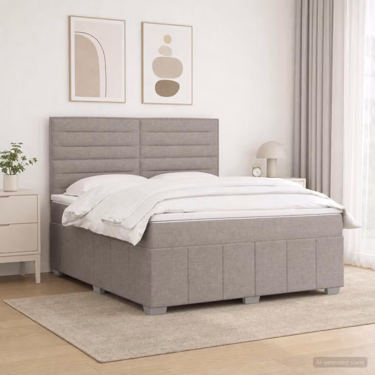 Maison Exclusive - Letto boxspring con materasso Taupe 140 x 200 cm Tessuto
