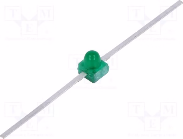 1 LED verde a 90°, 1,65 mm, uscita 1÷7 mcd, tecnologia Through-Hole (THT), modello HLMP-6500, diodi LED per montaggio Through-Hole (THT), altri
