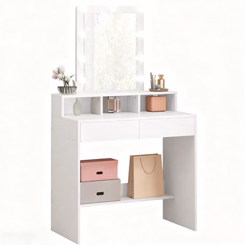 Toilette Da Trucco / Cosmetica Con Specchio Led – Moderna, Stile Loft – 80 Cm