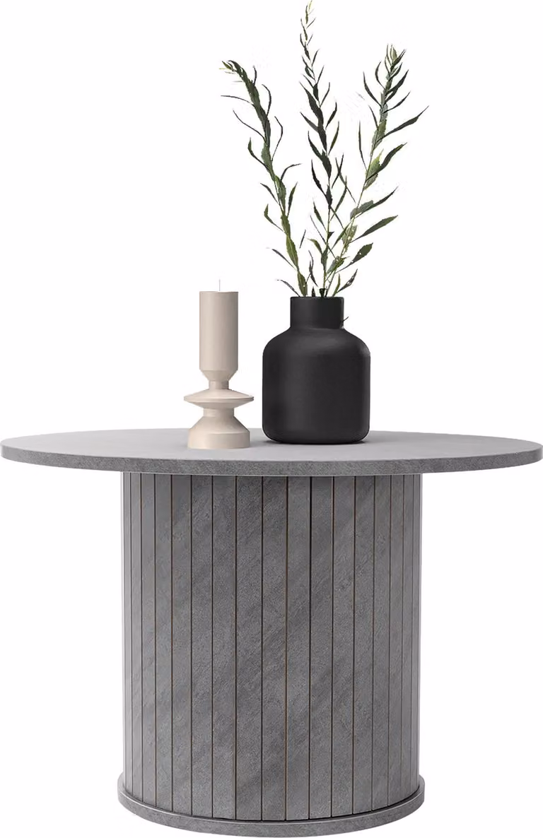 ML-Design tavolino rotondo Ø60x40 cm effetto cemento grigio Tavolo da soggiorno con piano sporgente Tavolino Tavolino da salotto Tavolino da divano per tè, caffè