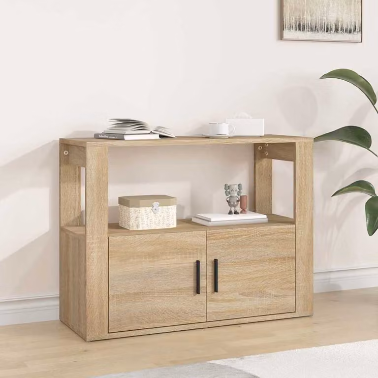 Credenza vidaXL in Legno Multistrato Rovere Sonoma Marrone, L 80 cm x P 30 cm x H 60 cm, Design Classico da Parete
