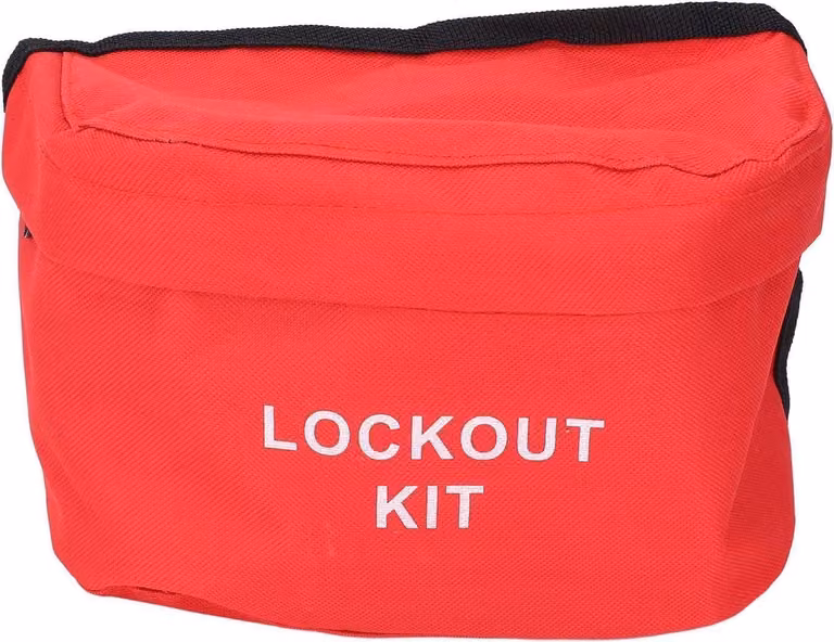 Kit di blocco e etichettatura, con 6 diverse dimensioni di lucchetti, 4 lucchetti, 2 ganci di sicurezza e una custodia