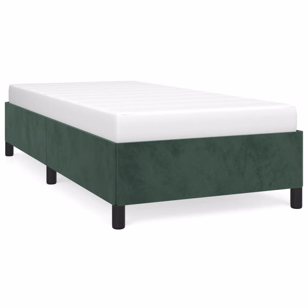 Giroletto senza Materasso Verde Scuro 90x200 cm in Velluto