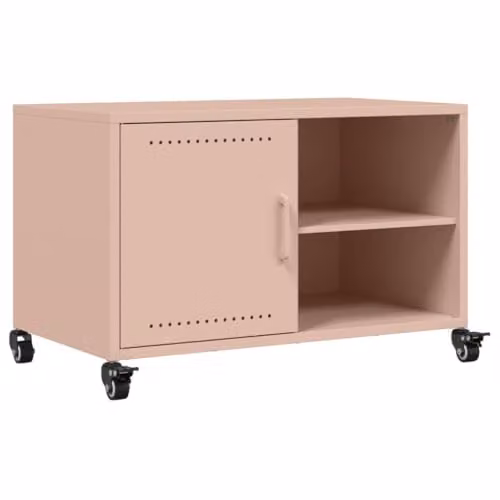 Helloshop26 Mobile TV multimediale mensola TV Credenza TV Sala da pranzo Soggiorno Camera Rosa 68 x 39 x 43,5 cm Acciaio Rosa 02_0028293