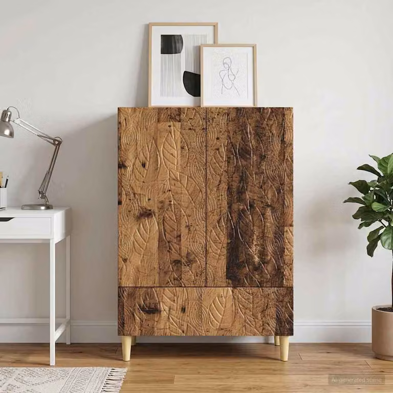 Credenza moderna vidaXL in legno ingegnerizzato color marrone L: 66 cm, P: 34,5 cm, H: 95 cm