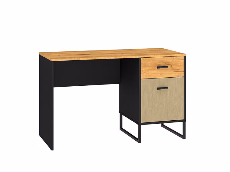 Scrivania SABEL - nero / rovere craft dorato
