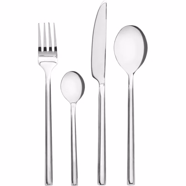 GUSTO CASA Servizio posate Dakotah Shiny in acciaio inox lucido argento, 24 pezzi