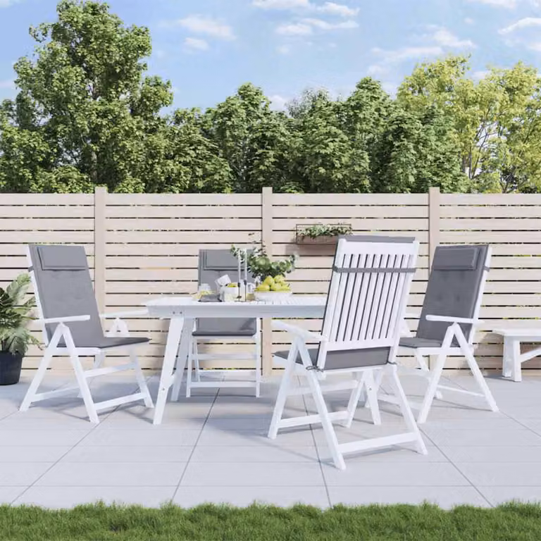 Set di 6 cuscini per sedia con schienale alto vidaXL in tessuto Oxford grigio, impermeabili e traspiranti