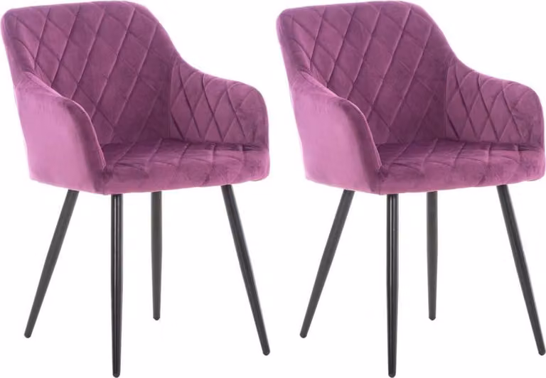 Set di 2 sedie da pranzo viola - sedie moderne - estremamente confortevoli