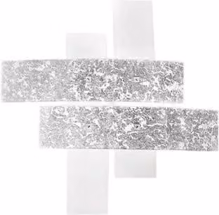 Plafoniera Lara Gea Luce in vetro bianco e metallo argento, stile moderno, L/P: 50 x 50 cm, 2 luci E27