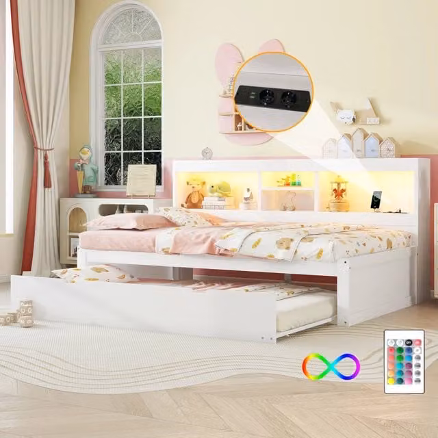 divano letto trascinabile in truciolato bianco 90 x 200 cm