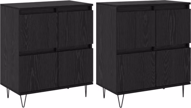 Credenza | Sideboards 2 pcs Rovere nero