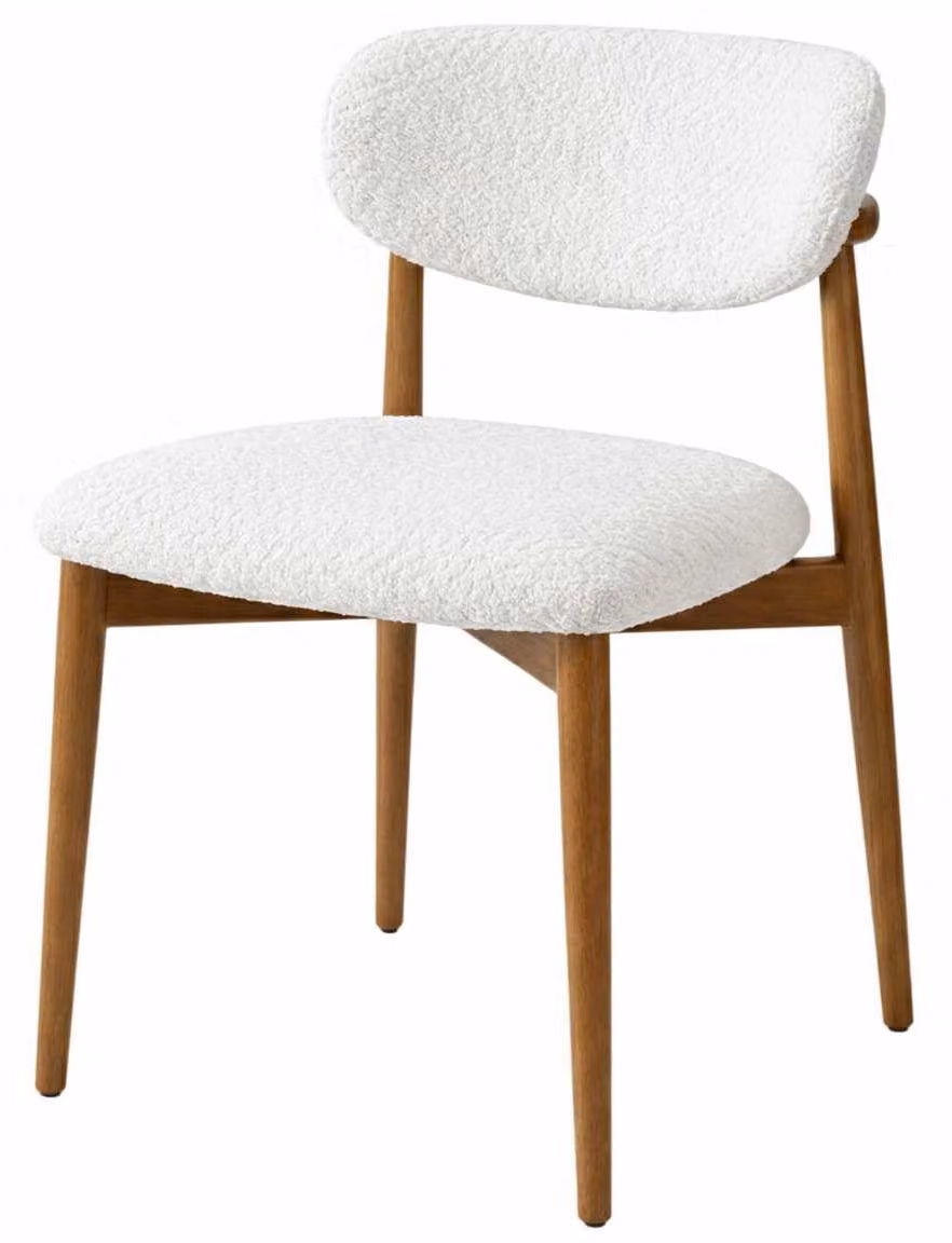 Sedia di design per sala da pranzo o soggiorno, imbottita, con struttura in legno