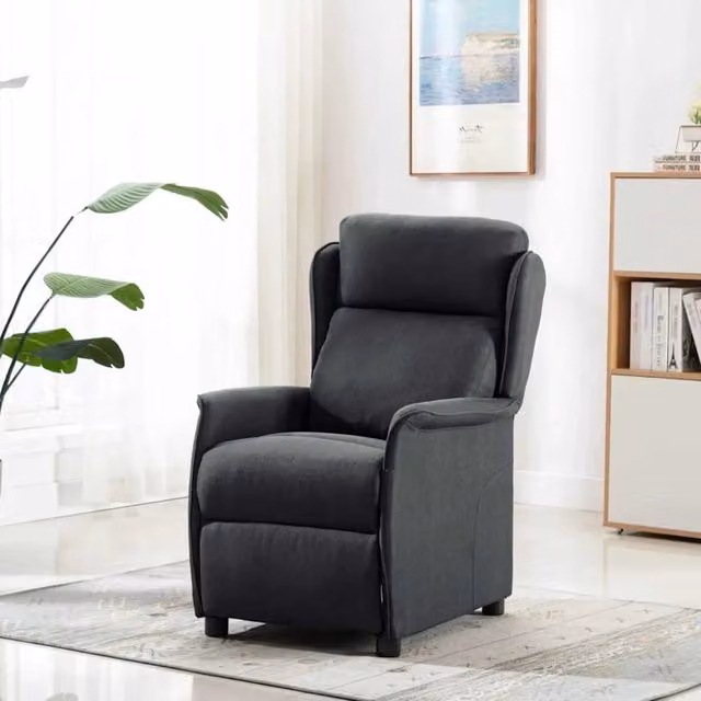 Poltrona | Sedia da massaggio Grigio scuro 93.5 x 67.5 x 101.5 cm Tessuto