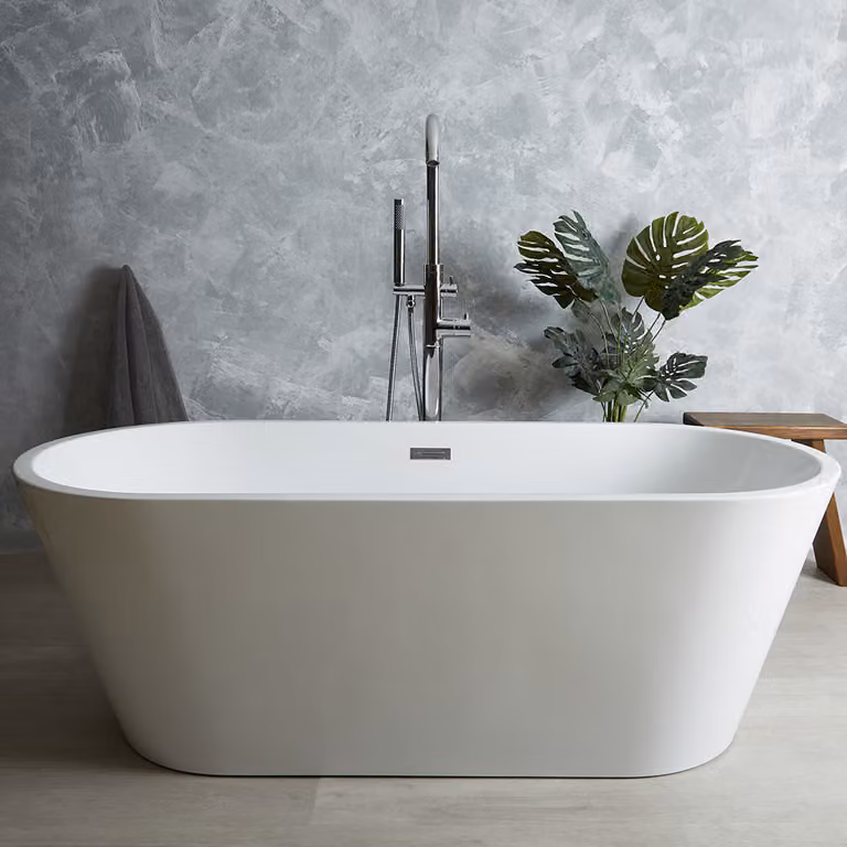Vasca da Bagno Freestanding Moderna Ovale a Doppia Estremità - 1700mm x 750mm - con Troppopieno Bronzo Satinato - Covelly