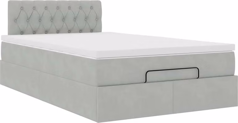 Struttura Letto Pouf con Materasso 120x200 cm Velluto