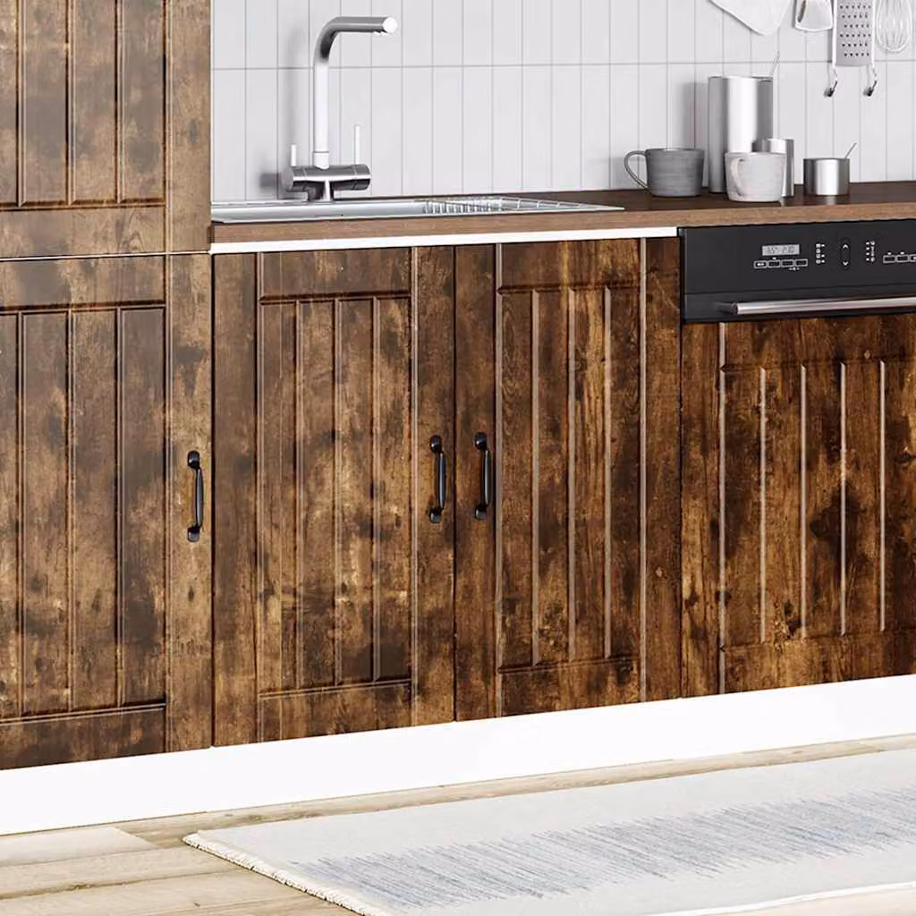 Mobile Base Lavello Lucca Rovere Fumo in Legno Multistrato