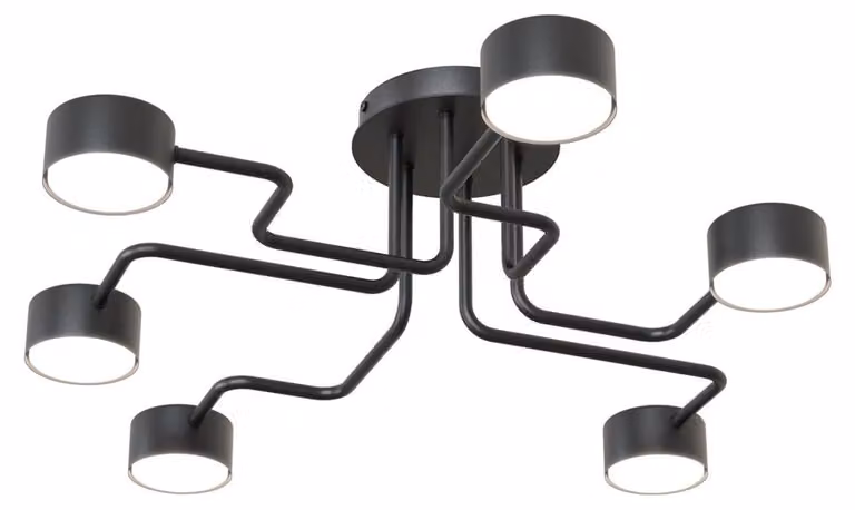 Lampada a sospensione KURAGE nera 6xGX53x10W in metallo, dimensioni: 18x60x70 cm, IP20, Emibig