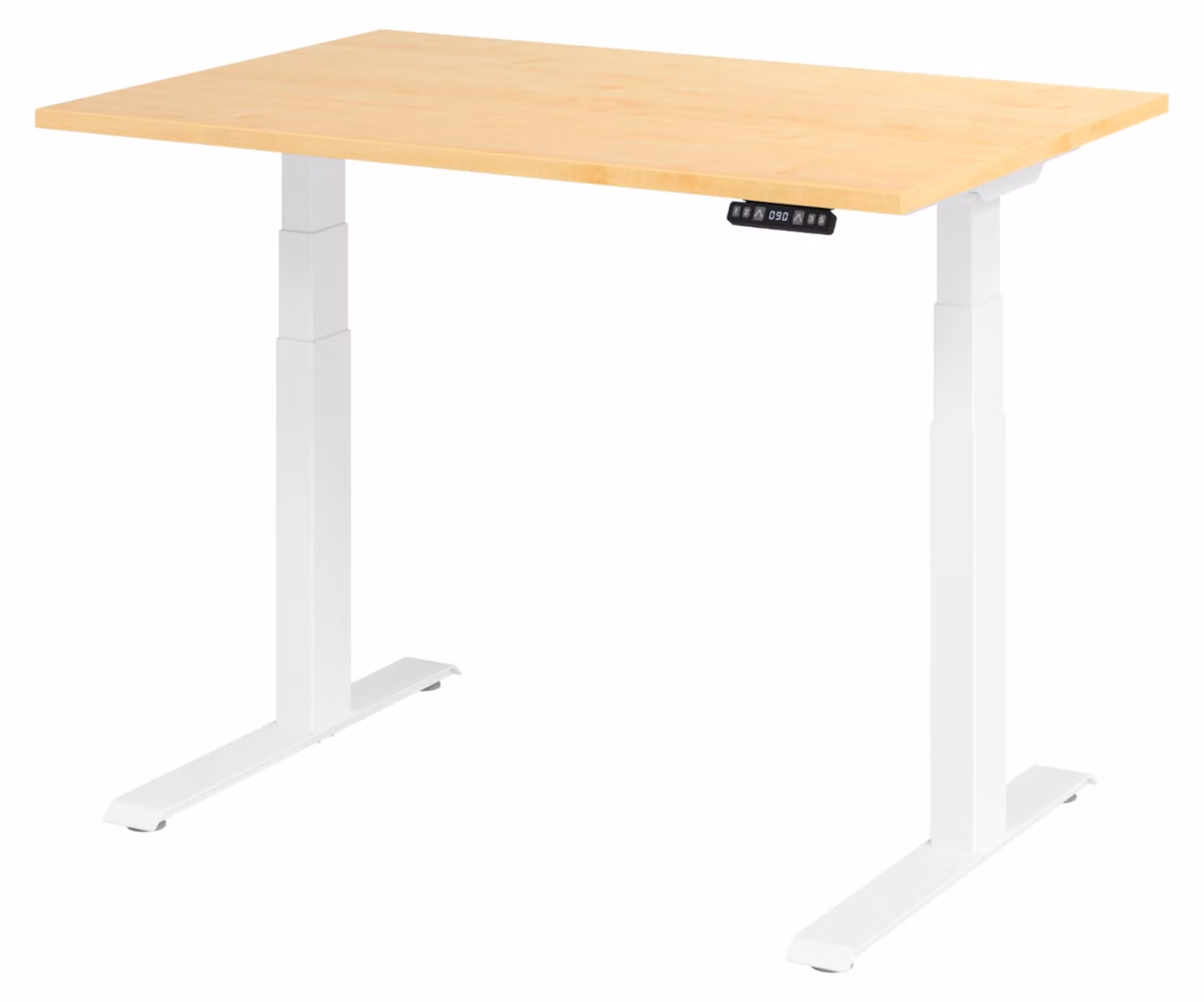 Scrivania elettrica bümö XDKB - Decorazione: acero, dimensioni: 120 x 80 cm, struttura: bianco
